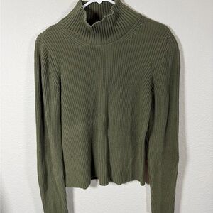 EUC French Connection Green Khaki Turtleneck Sweater, XL